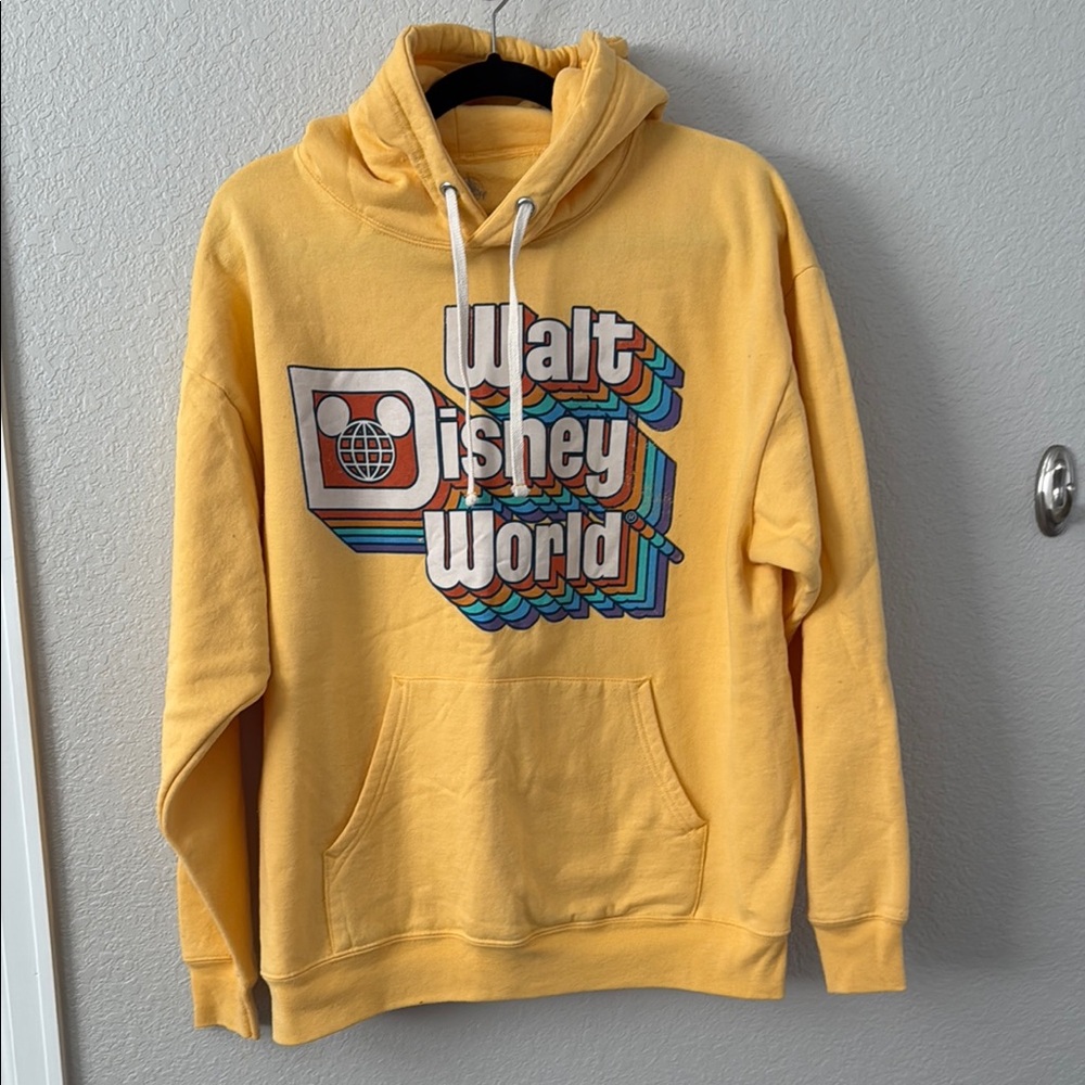 Disney Yellow Walt Disney World Retro Logo Hoodie